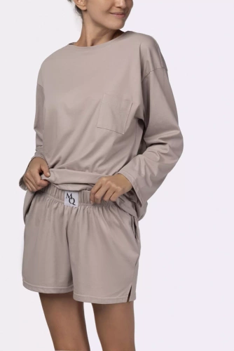 Piżama damska Joy longsleeve Mona beige 