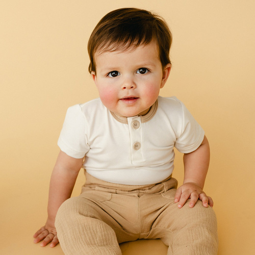 Body polo z krótkim rękawem Elephant Eevi - ecru 