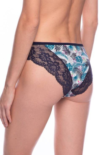  Figi Damskie L-1553 BI  A'2 Lama - granatowy-liście