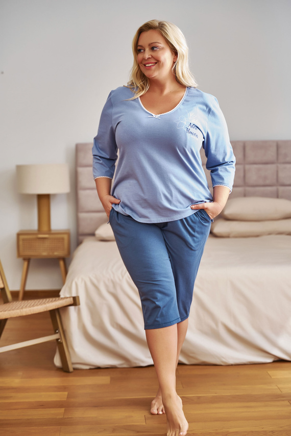 Piżama Damska Plus Size 7262 Doctor Nap - sky blue