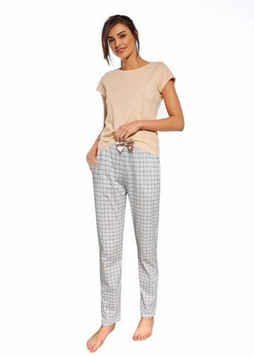 Piżama damska 797/414 Bonnie Cornette beżowy 