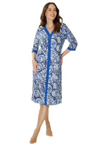 Koszula nocna 86671 Irene Mewa druk niebieski 