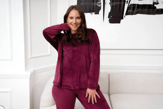 Komplet damski Akara Italian Fashion - bordowy