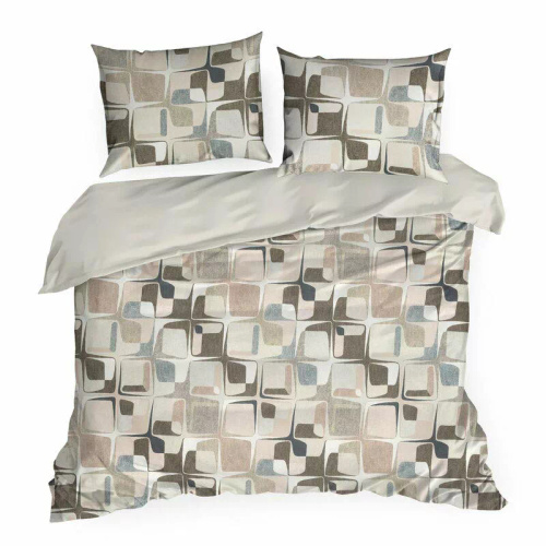 Pościel satynowa Spring 36 geometria Eurofirany beżowy