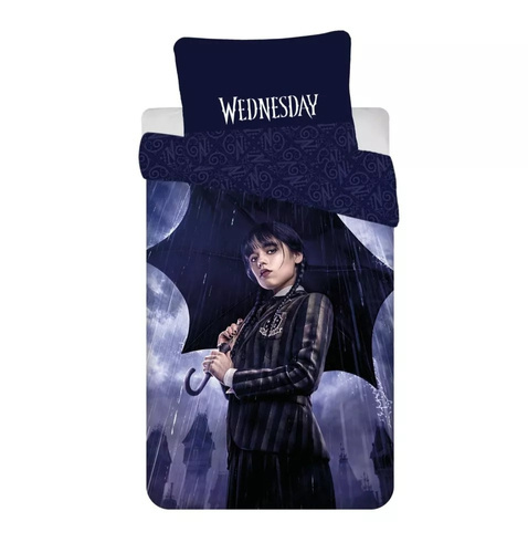 Pościel dziecięca bawełniana Wednesday JF24 Jerry Fabrics czarny fioletowy