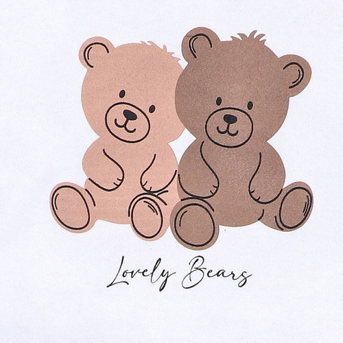 Body z bawełny organicznej Sweet Bears Nini biały