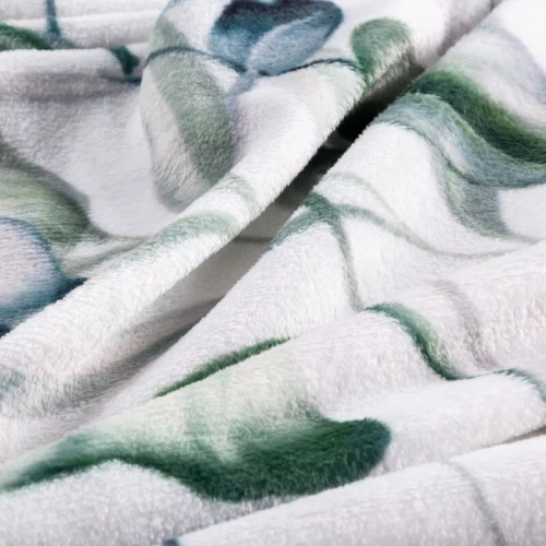 Koc narzuta liście Ellen Eurofirany biały 