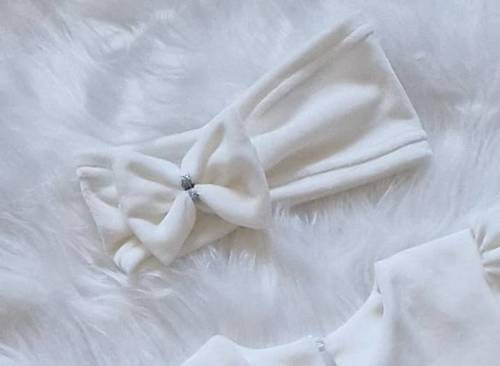 Opaska z kokardką Amelka Bambarillo ecru