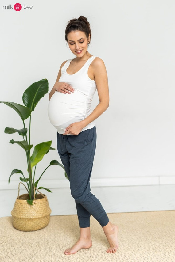 Joggersy spodnie ciążowe Milk&Love grafitowy