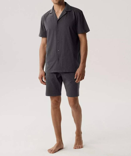 Piżama męska krótki rękaw,BNMP-003 Atlantic-szary