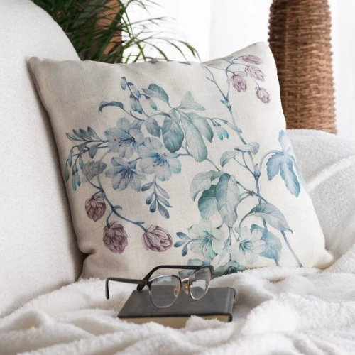 Poszewka na poduszkę Len 41 Eurofirany | Zieleń liści i naturalny klimat