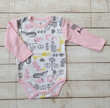 "Zwierzyniec" Bawełniane body niemowlęce Koala-róż