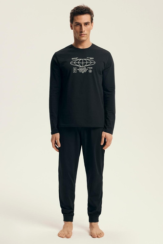 Piżama męska Henderson Core 43469 Loger – bawełniana, długi rękaw, w pudełku