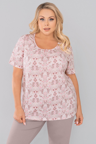 Piżama Damska krótki rękaw, 3/4 spodnie Kalmia Italian Fashion- druk