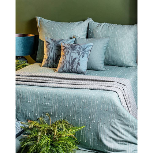 Pościel z ozdobnymi przeszyciami Montenegro 8 Eurofirany jasnozielony