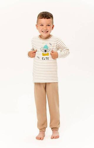 Piżama dla chłopca 3308, 3309 Zac Taro - beżowa