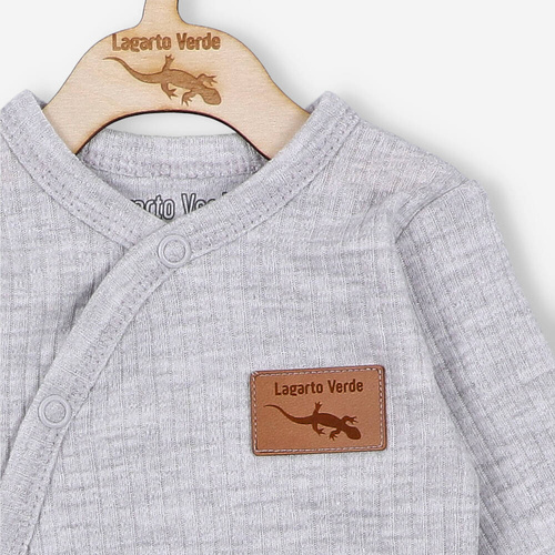 Body rozpinane z dzianiny prążkowej Lagarto Verde - szary