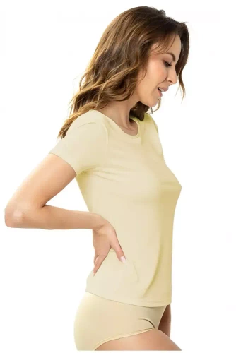 T-shirt damski 86556 Otto Mewa beżowy