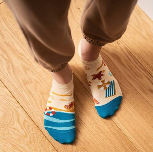 Skarpety męskie Asymetryczne 009 More - 016 żółty jasny