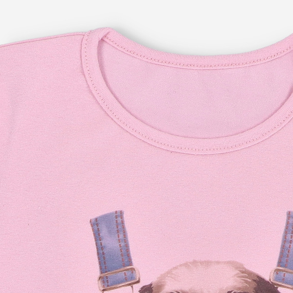 T-shirt dziewczęcy z krótkim rękawem KAR-4004/ROZ Lagarto Verde różowy