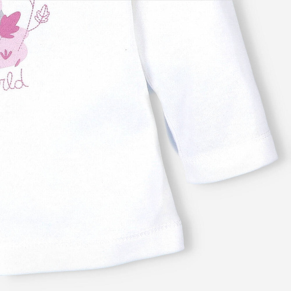 Bluzka z bawełny organicznej Wesoła Panda Nini ecru