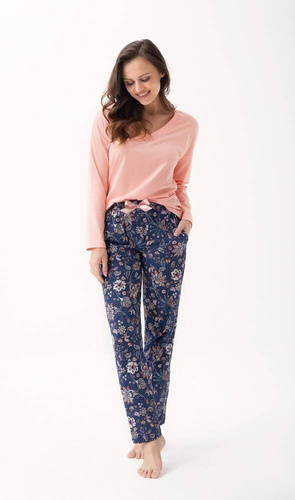 Piżama Damska 614 LUNA- morelowy