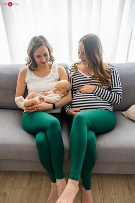 Bluzka ciążowa i do karmienia z rękawem Two Ways Milk&Love granatowo-białe paski