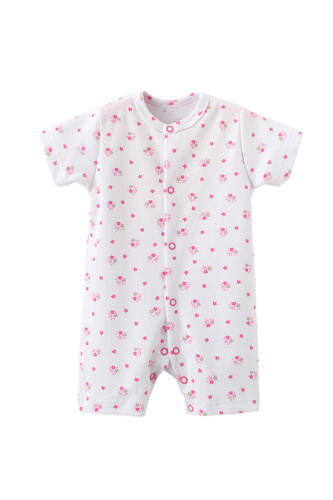 Rampers niemowlęcy Martex bawełniany różowe kwiatki| Pajacyk na lato dla niemowląt