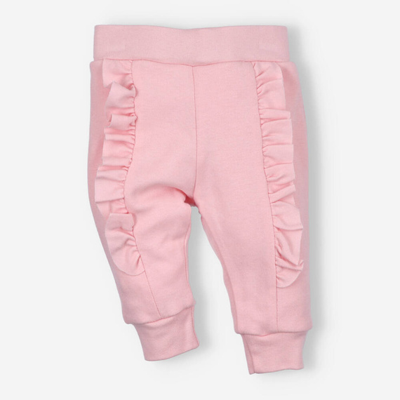 Spodnie dresowe z bawełny organicznej Pink Flowers Nini różowy 