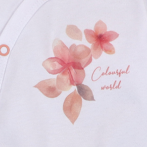 Body kopertowe dla dziewczynki Kolorowe Kwiatki Nini biały