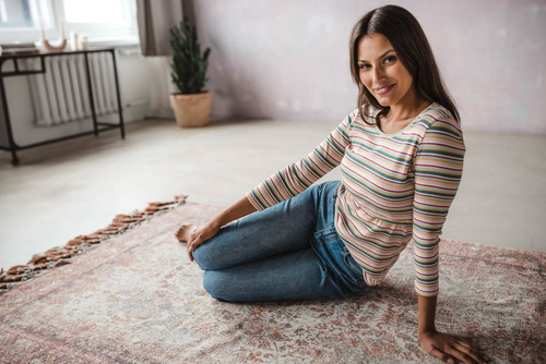 Bluzka do karmienia i ciążowa Milk Shirt Milk&Love w prążek zielony 