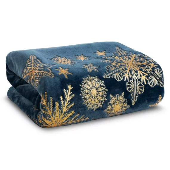 Koc świąteczny gwiazdki Joy 3 Eurofirany granatowy