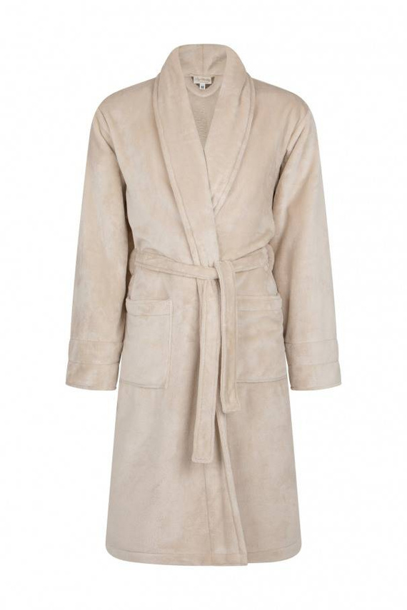 Szlafrok męski King + Korona ByShelly - beżowy/złoty