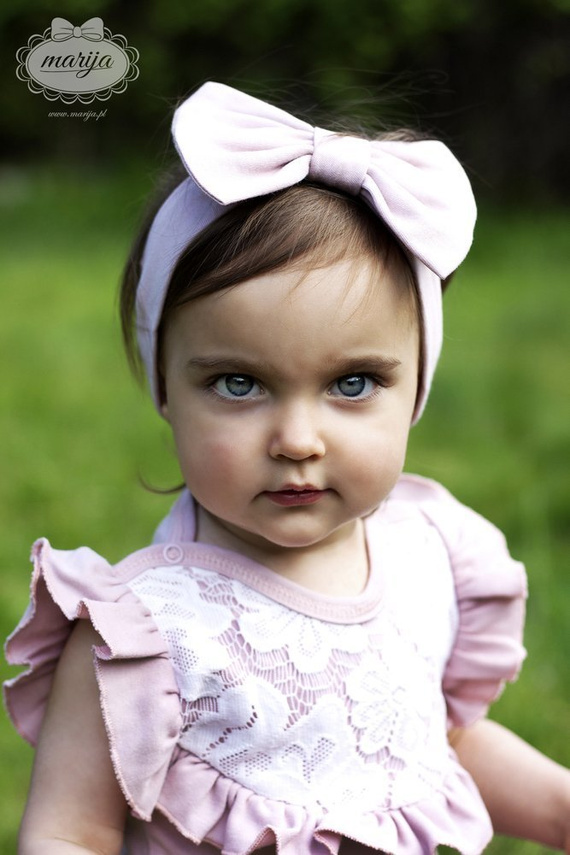 1716K Cherry Opaska z dużą kokardą Marija - różowy