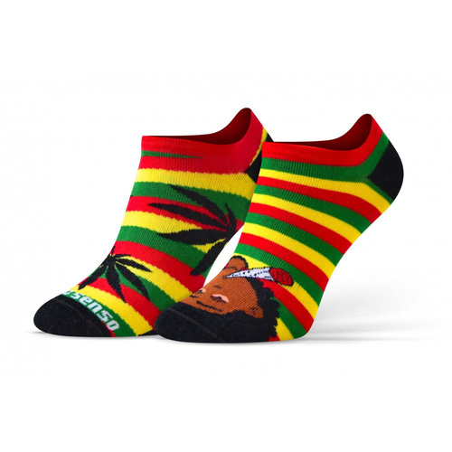 Liść Rastaman Skarpety stopki finest cotton dwie różne Sesto Senso żółty