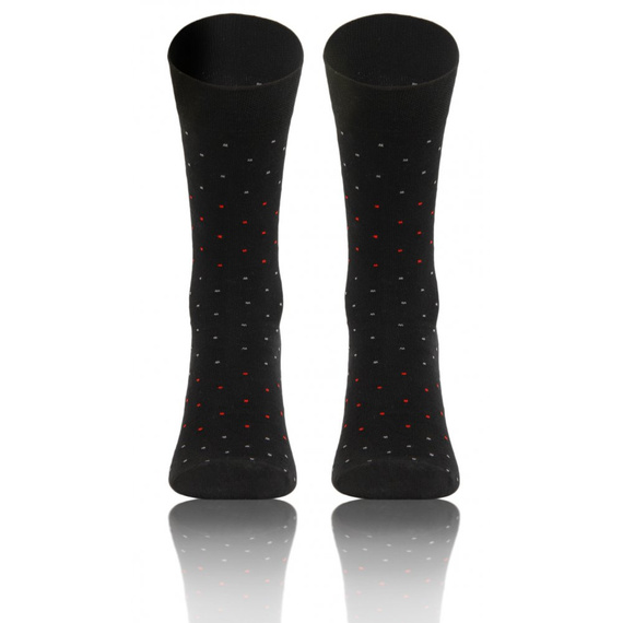 Classic Skarpety męskie garniturowe Sesto Senso wzór kropki czarny