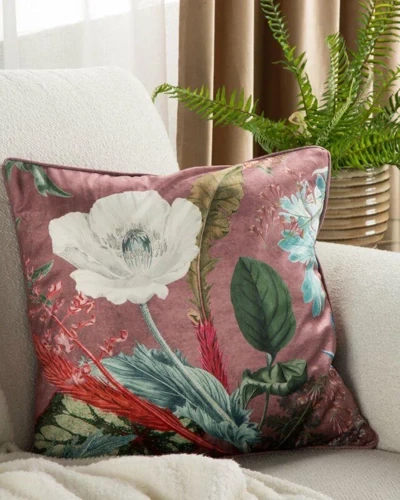 Poszewka welurowa kwiaty Velvet 109 Eurofirany różowy