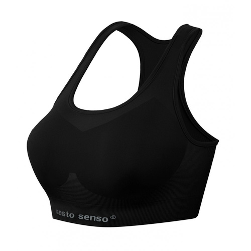 Biustonosz sportowy top CL14 Sesto Senzo czarny