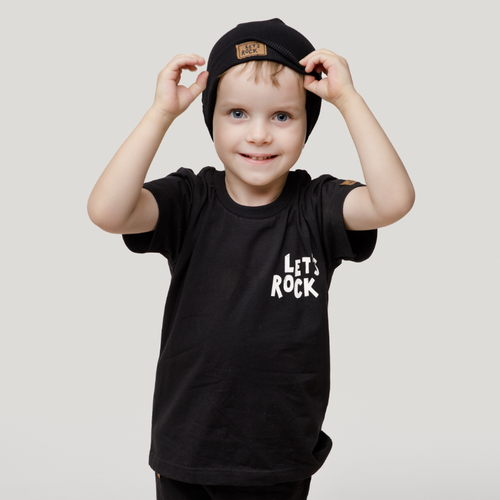 T-shirt dla chłopca Lets Rock Pinokio -  czarny