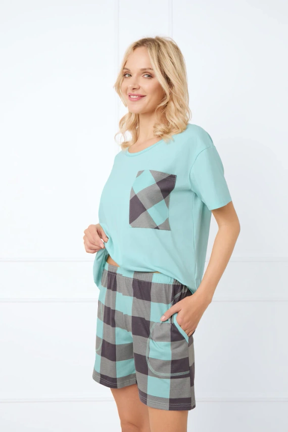 Piżama Damska krótki rękaw, spodenki Sandra Italian Fashion