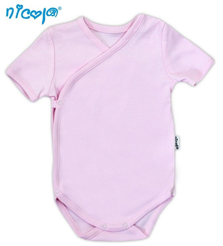 009 04 Body rozpinane z krótkim rękawem "Basic" Nicol - różowy
