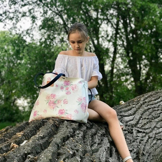 Torba ze skóry ekologicznej Secret Garden - Makaszka