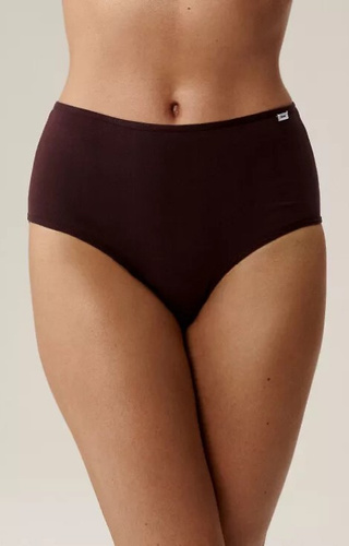 Atlantic Maxi 3CLP-011/Z25 – Figi damskie, bawełniane, 3-pak-beżowy-wino-fioletowy