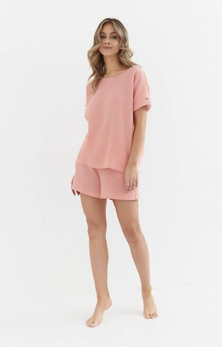 Piżama damska 136 muślinowa  Cana - morelowa