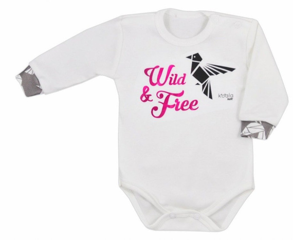 Body niemowlęce "ORIGAMI" Koala biały- niebieski