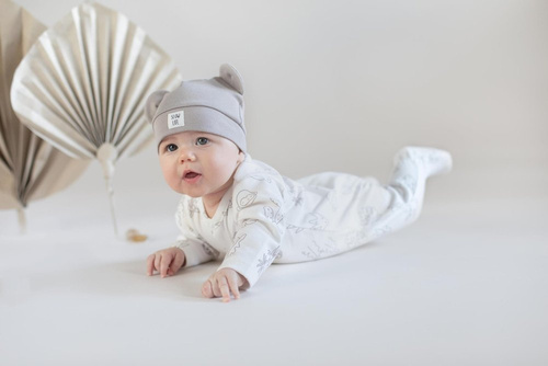 Pajac niemowlęcy Slow Life Pinokio - ecru druk