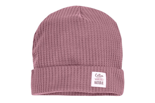 Czapeczka niemowlęca "Natural Waffel" Makoma pink