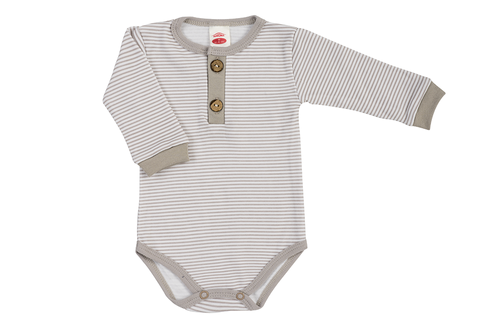 Body polo z długim rękawem "Strip Types"  Makoma beżowy