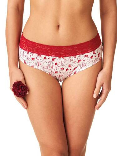 Figi damskie LPC 797  Key bordowy biały