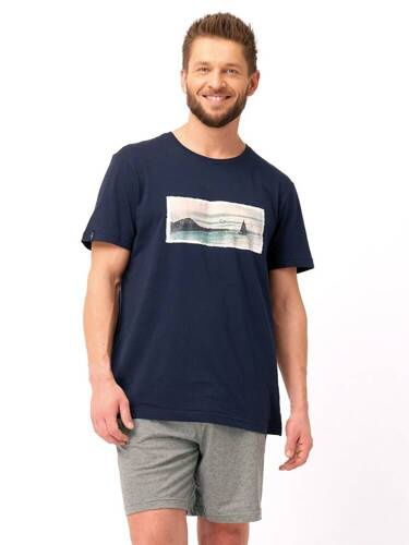 Piżama Męska MNS 606   Key - grafitowy